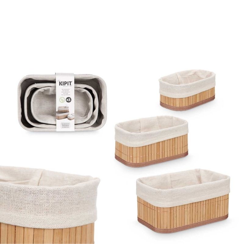 Set kuti organizuese BAMBOO WHITE, 3 copë