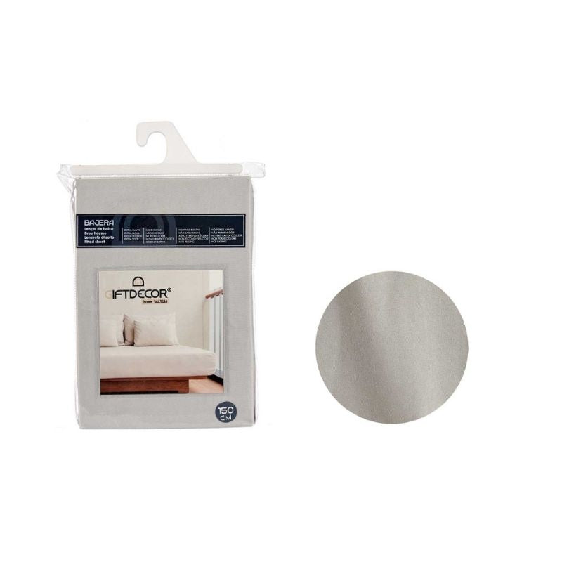 Çarçaf me llastëk ngjyrë gri e lehtë, 150 cm