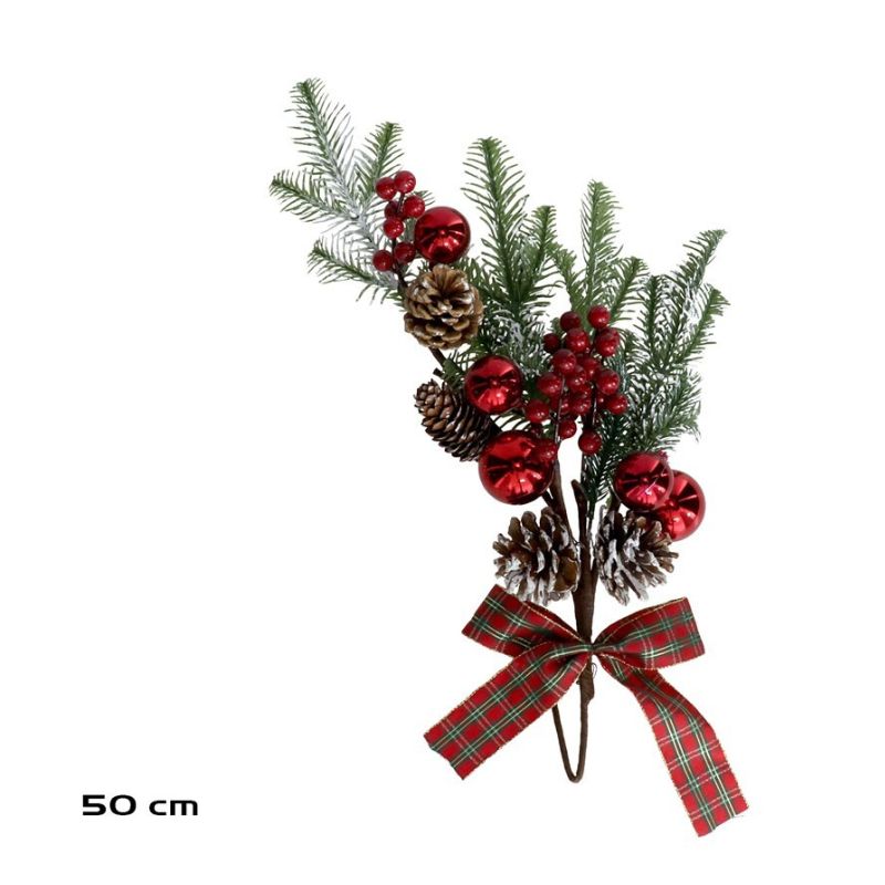Dekor Krishtlindjesh me detaje bore, 50 cm