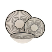 Set pjatash BLACK STRIPES, 12 copë