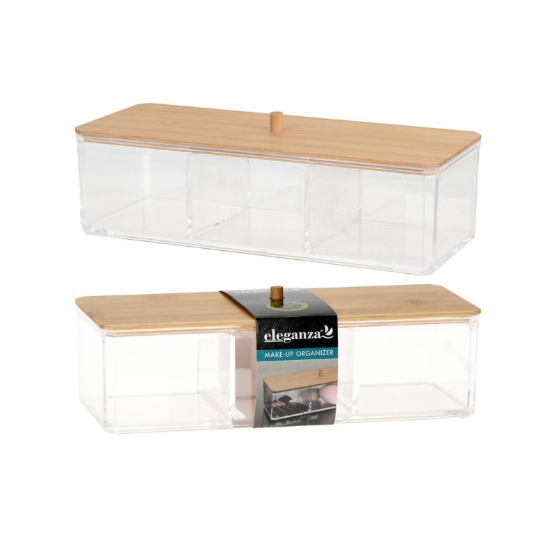 Organizues makeupi me kapak bamboo