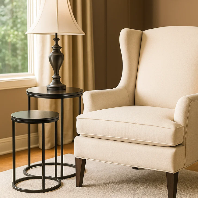 Tavolinë anësore e zezë