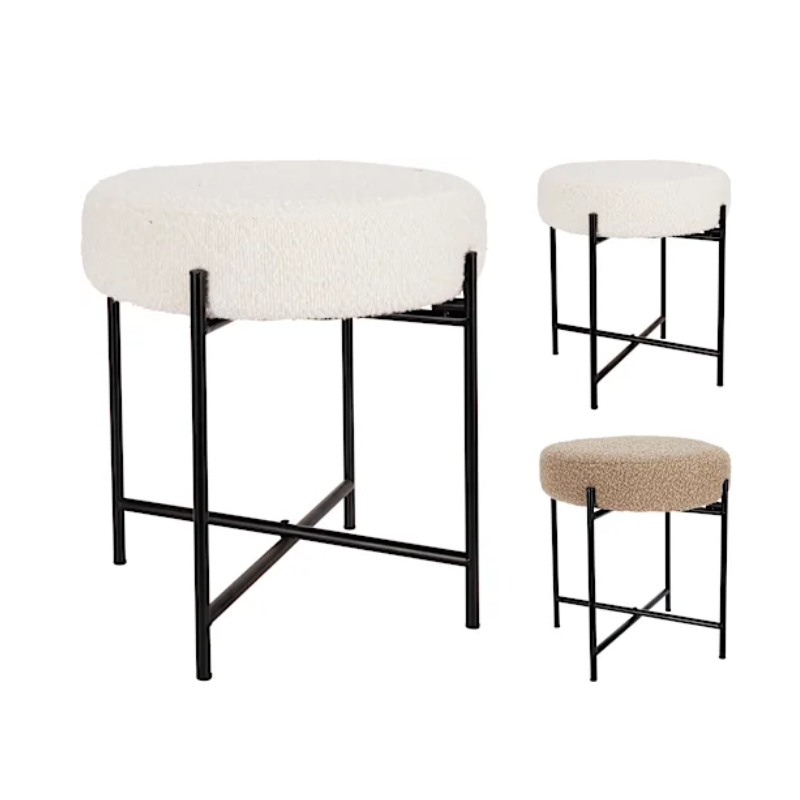 Stol rrethor me këmbë metalike