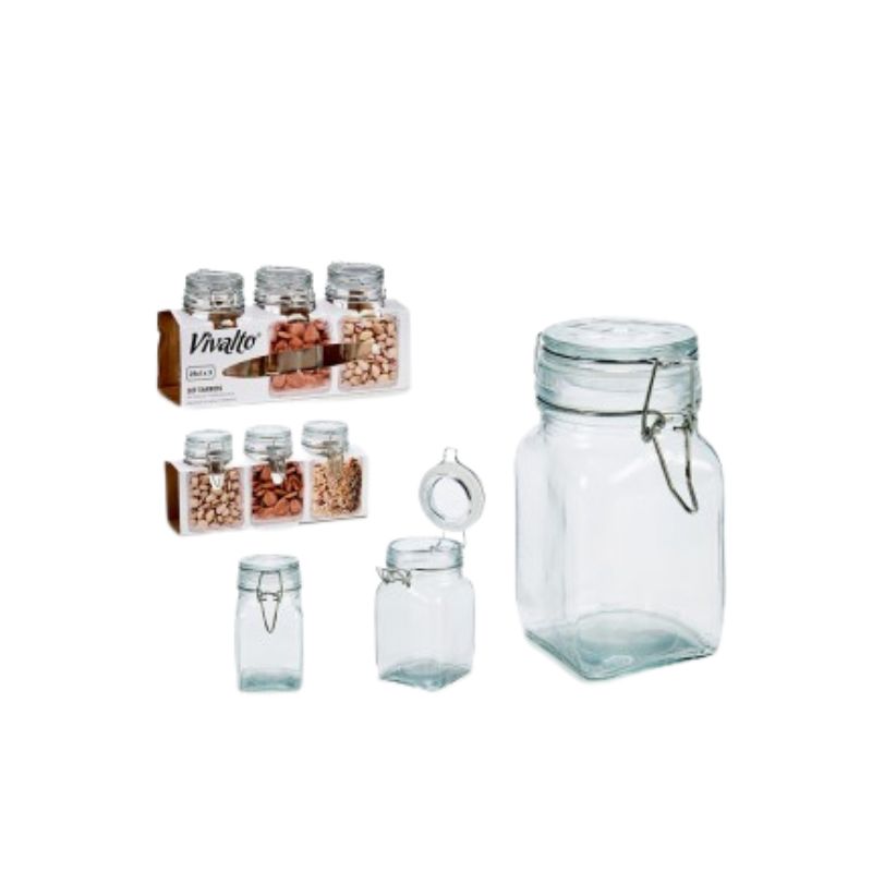 Set kavanozë qelqi 3 copë 250 ml