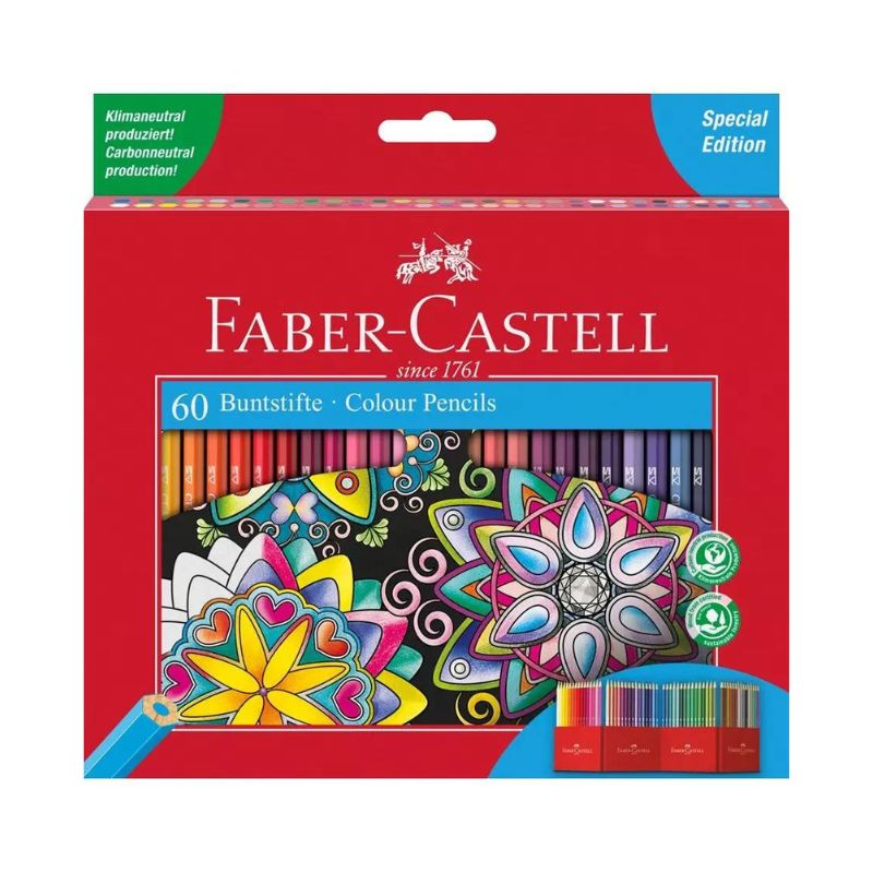 Ngjyra druri Faber Castell 60 pcs