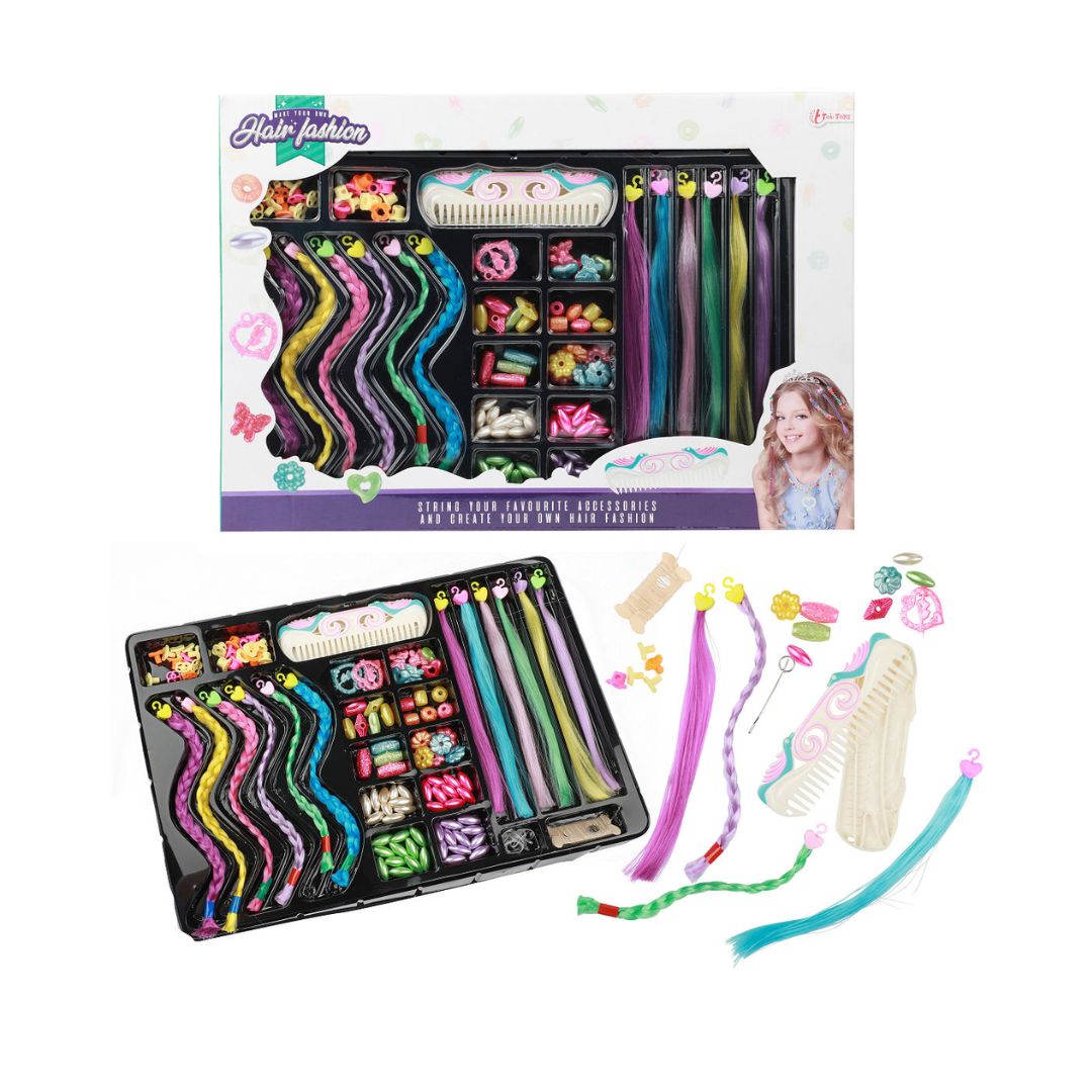 Set për të stiluar flokët- rruaza, extension, krehër