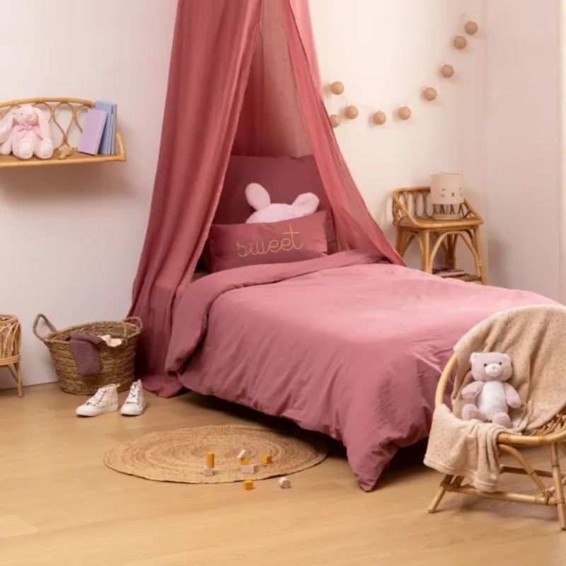 Set çarçafësh prej pambuku muslin  Rozë