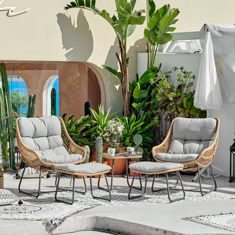 Set outdoor JANNA,2 karrige + 2 stola për këmbët +1 tavolinë