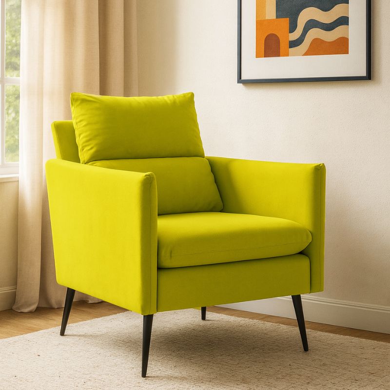 Poltron me krahë ROSE, Velvet Yellow