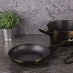 Pan with granite coating