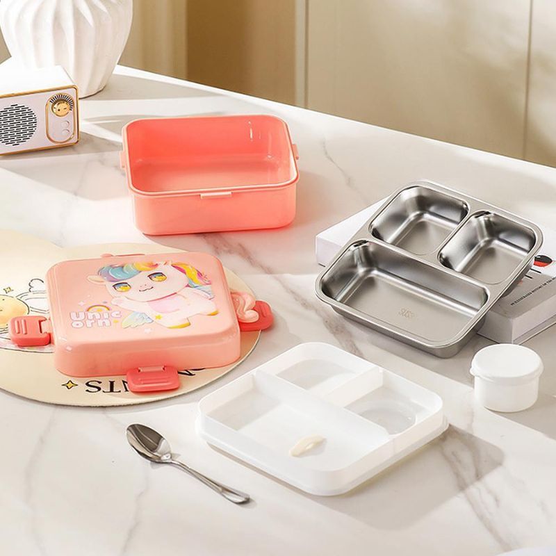 Tas ushqimi metalik me 3 ndarje për fëmijë