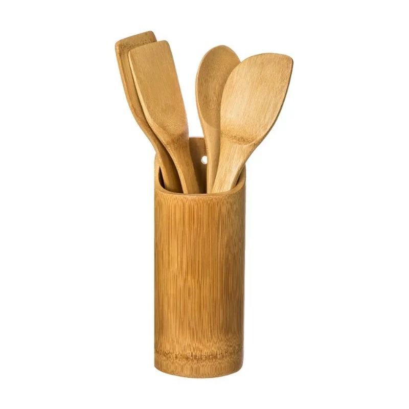 Mbajtëse enësh bamboo me 4 servisë