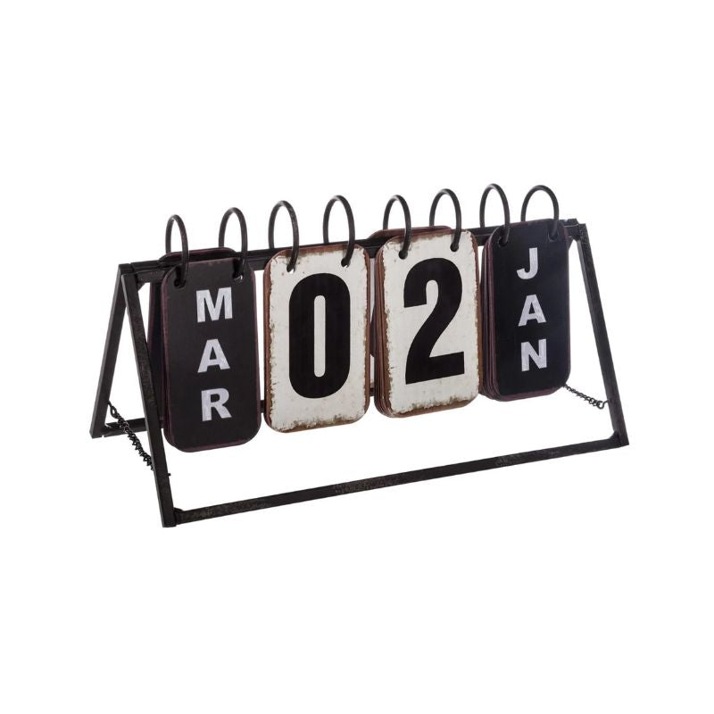 Kalendar 27x10x14 cm me mbajtëse metalike