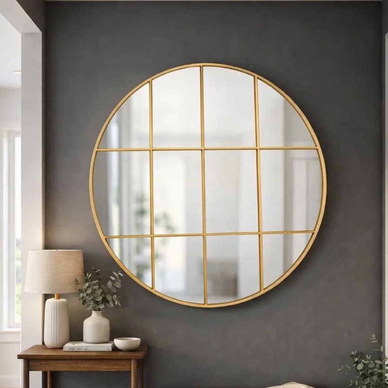 Pasqyrë rrethore Gold, 100 cm