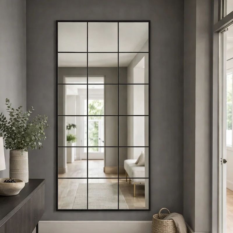 Pasqyrë e zezë , formë dritare 180x90cm