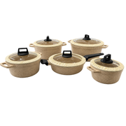 Set Tenxhere graniti, 4 tenxhere + 1 tigan