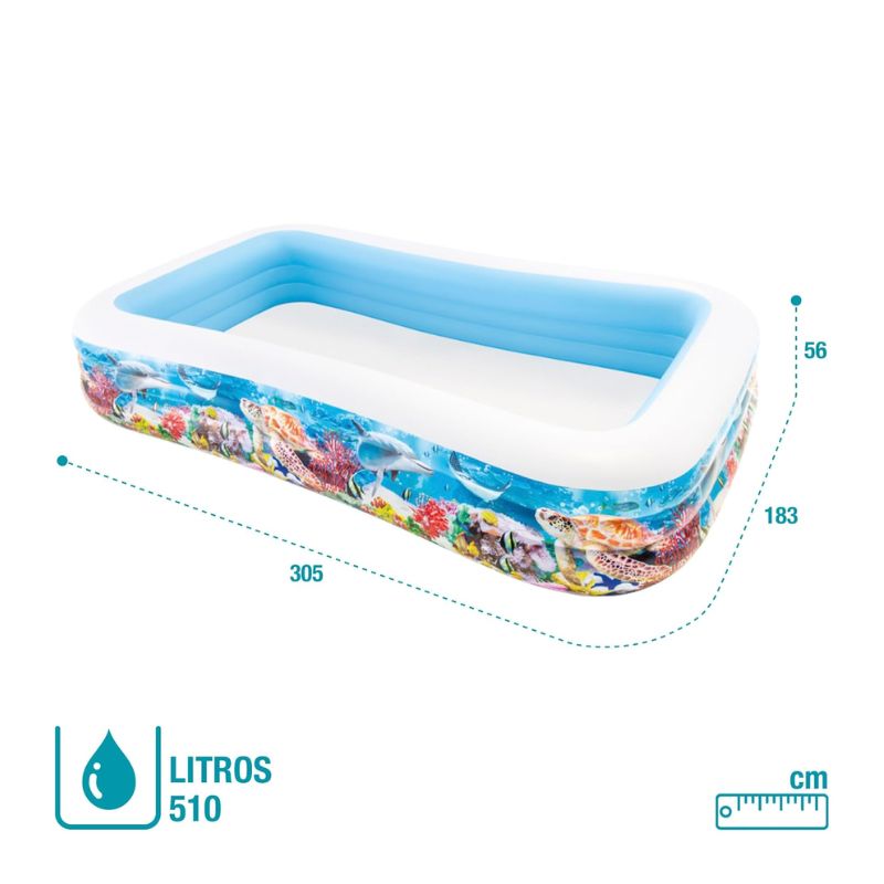 Pishinë familjare me ajër – Intex Swim Center Tropical