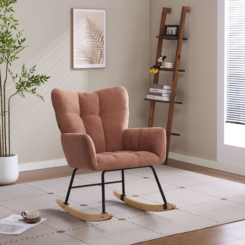 Karrige Lounge me lëkundje LEO, Pink