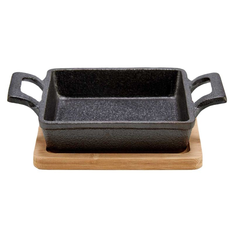 Tavë katrore me mbajtëse Bamboo