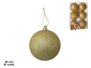 Set topa dekorativë Krishtlindjesh GOLD, 6 copë