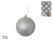 Set topa dekorativë Krishtlindjesh SILVER, 6 copë