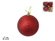 Set topa dekorativë Krishtlindjesh RED, 8 copë