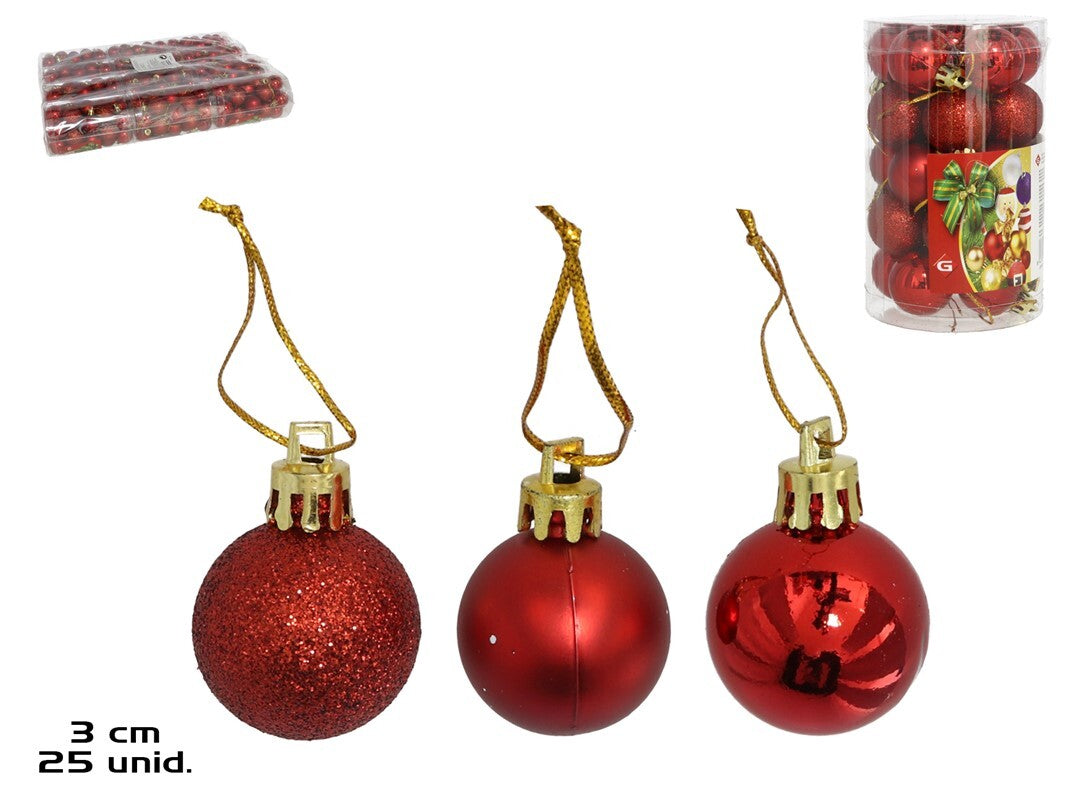 Set topa dekorativë Krishtlindjesh RED, 25 copë