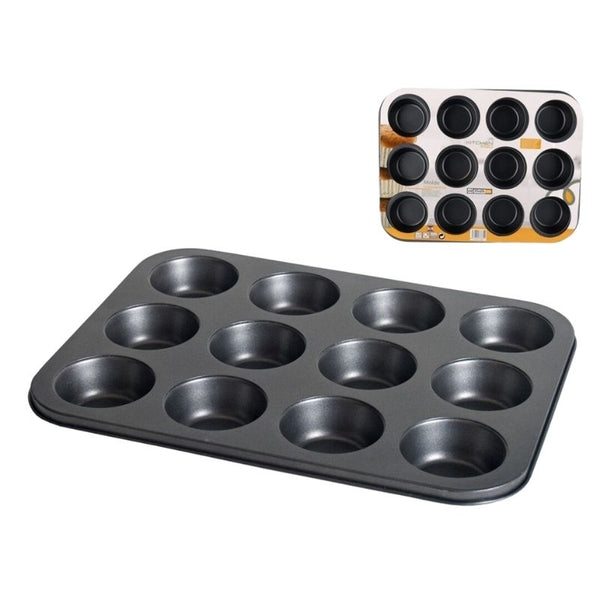 Tavë metali për Muffins, 12 copë