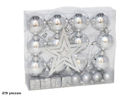 Set dekorativ për Krishtlindje SILVER, 29 copë
