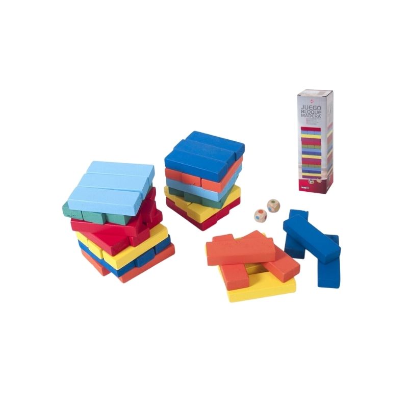 Set lojë tavoline me formuese druri, me ngjyra