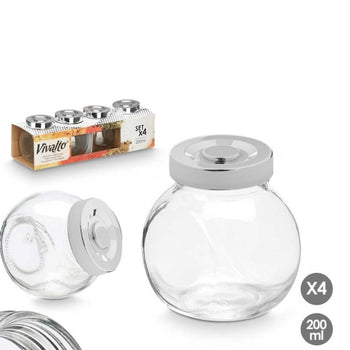 Set Kavanoza qelqi 4 copë 200 ml