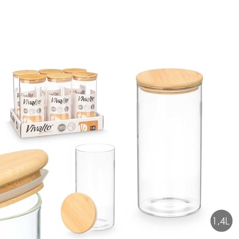 Kavanoz rrethor me kapak Bamboo 1,4L