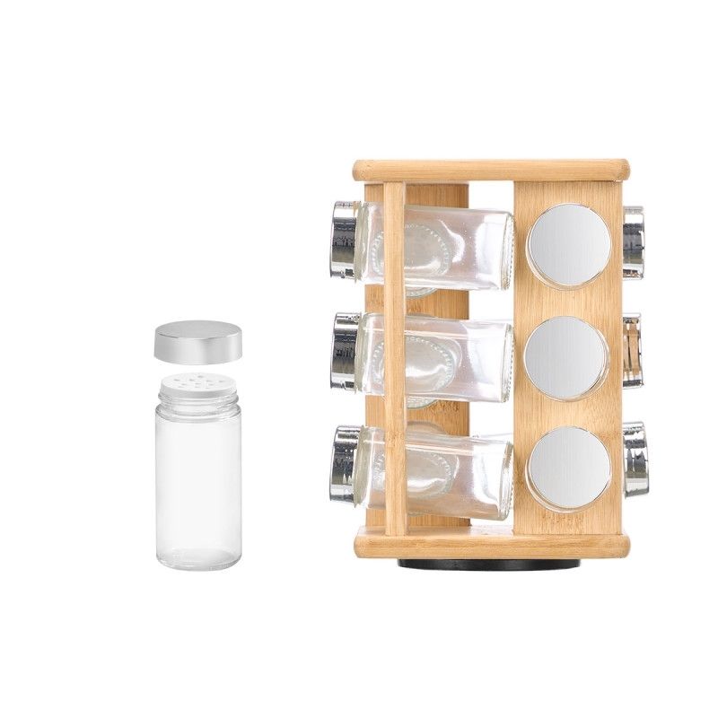 Bamboo Spice Rack, 12 pieces