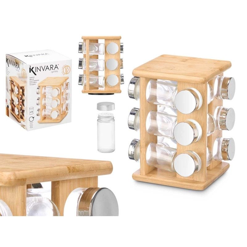 Bamboo Spice Rack, 12 pieces