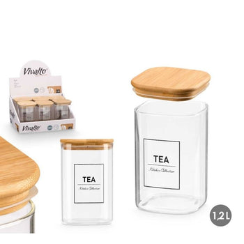 Kavanoz për mbajtjen e cajit me kapak BAMBOO