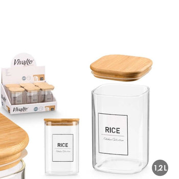 Kavanoz për mbajtjen e orizit me kapak BAMBOO