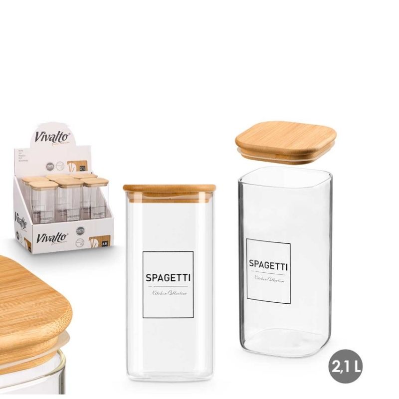 Kavanoz për mbajtjen e makaronave me kapak BAMBOO