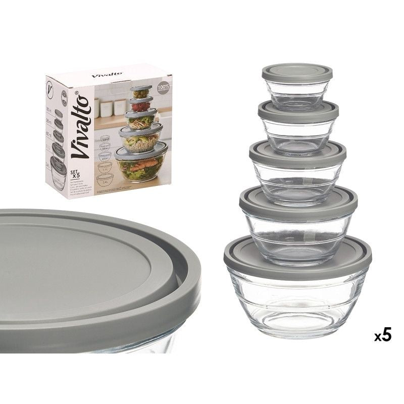 Set of plastic food bowls