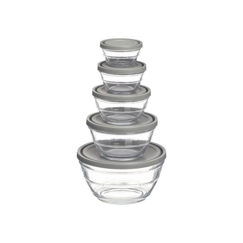 Set of plastic food bowls