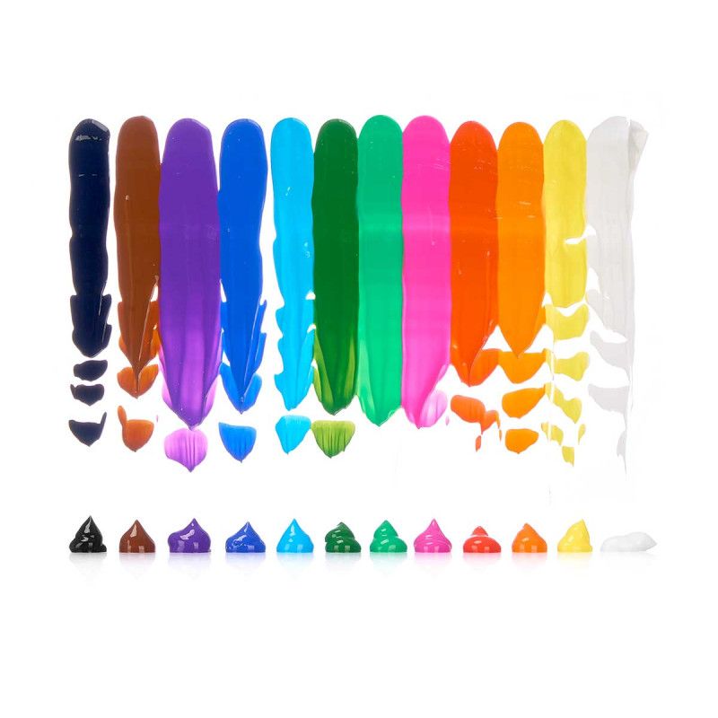 Set bojra akrilikë , 12 copë