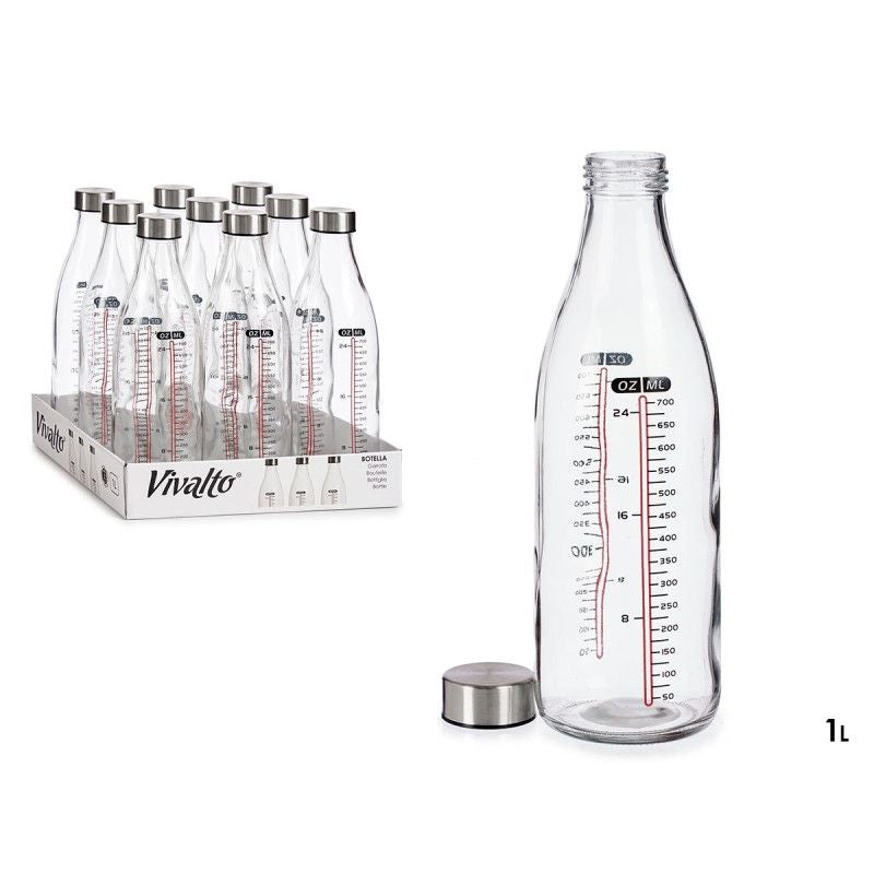 Bottle with measurements, 1L