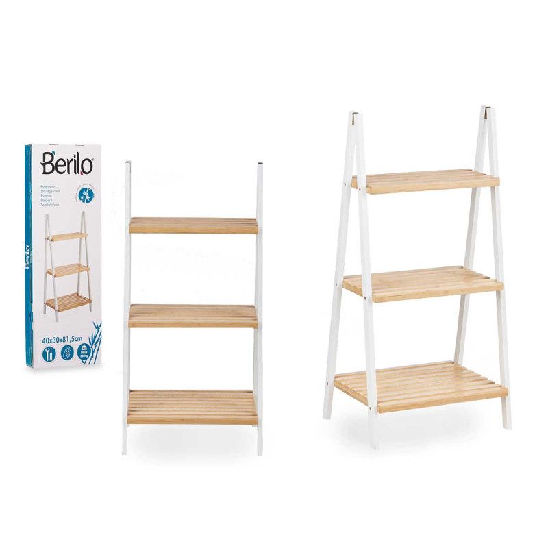 Raft Bamboo , me 3 rafte I bardhë