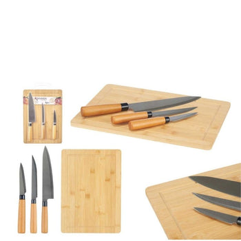 Set dërrasë me 3 thika Bamboo