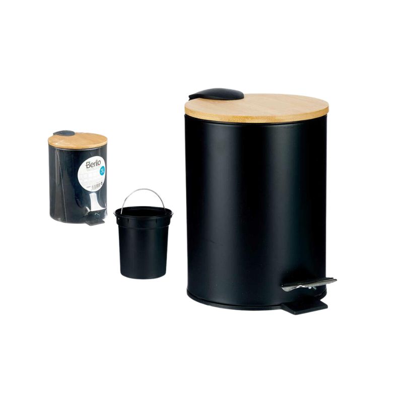 Kosh metalik me kapak Bamboo , 3L