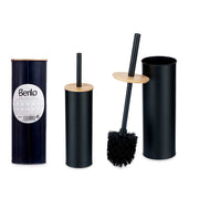 Furçë tualeti metalike me kapak Bamboo