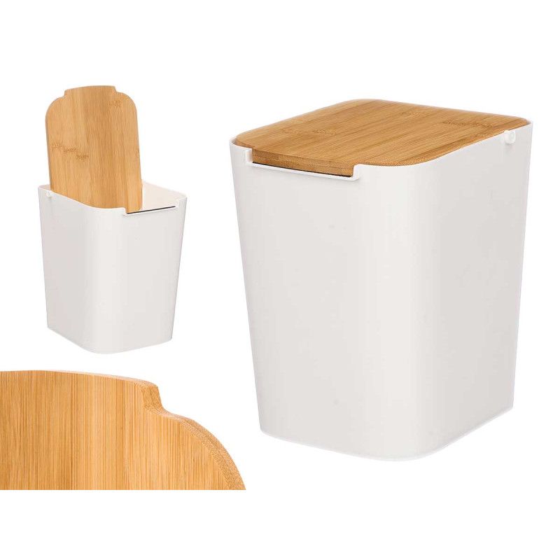 Kosh mbeturinash White + Bamboo