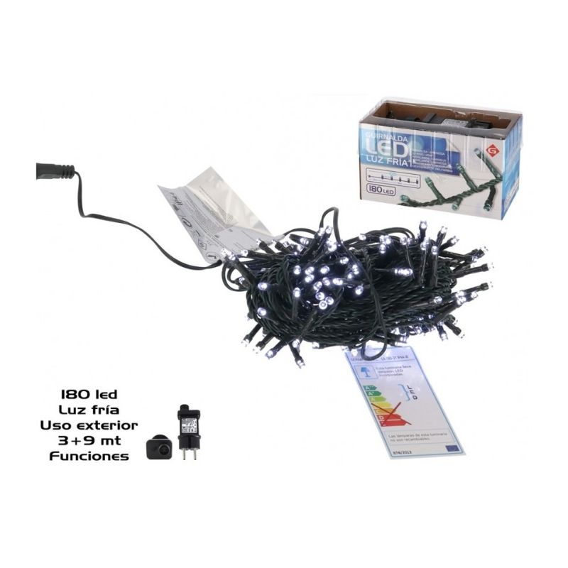 Drita dekoruese me adaptor, 180LED, 3+9M