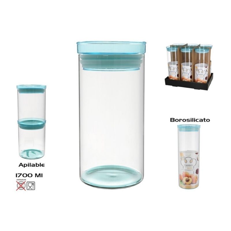 Kavanoz plastik BOROSILICATE, 1.7 l