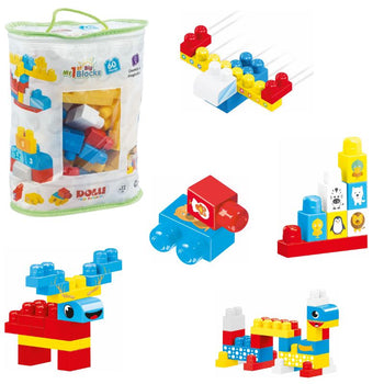 Set lodër me blloqe formuese, 60 copë