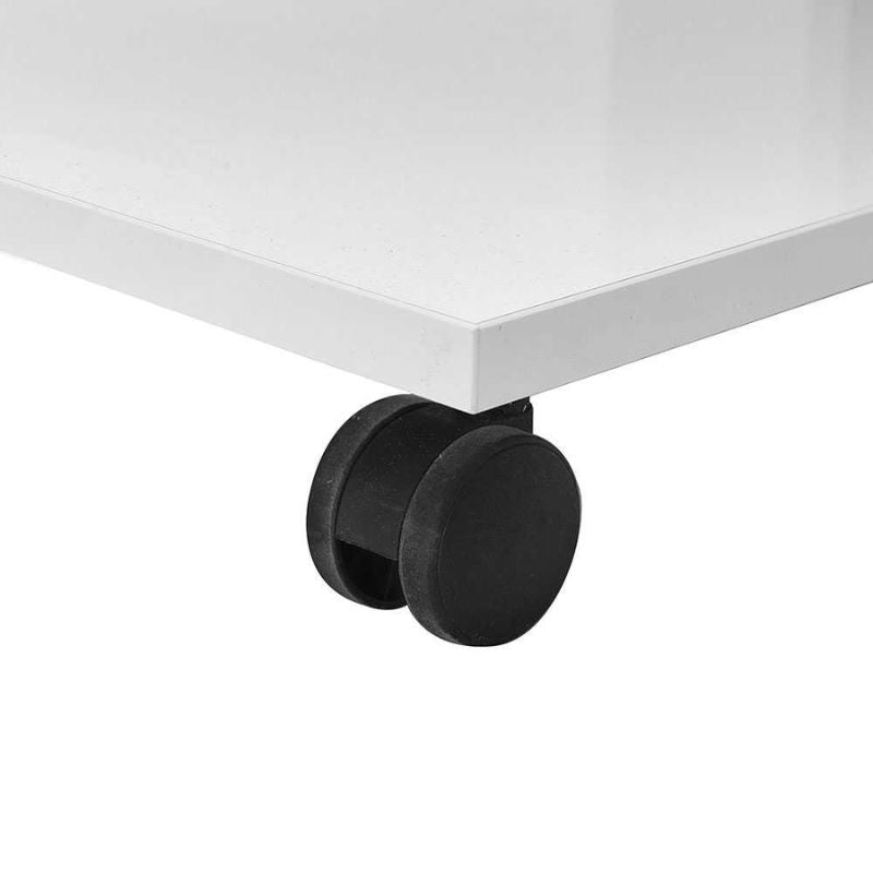 Tavolinë anësore ANNA me rrota, e bardhë